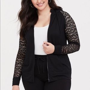Torrid lace sleeve hoodie